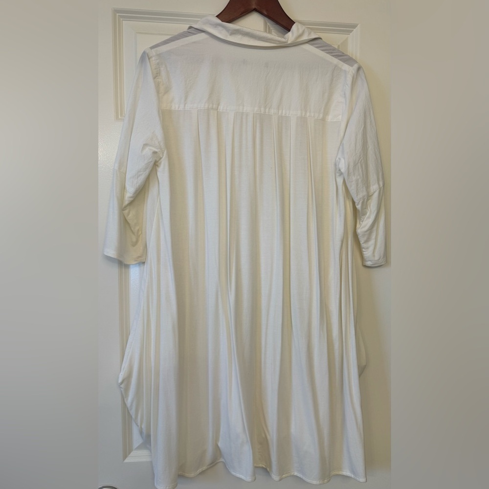 Stella Caraski Women's 3/4 Sleeve Poplin Jersey Shirt Tunic Size Small - Picture 8 of 9